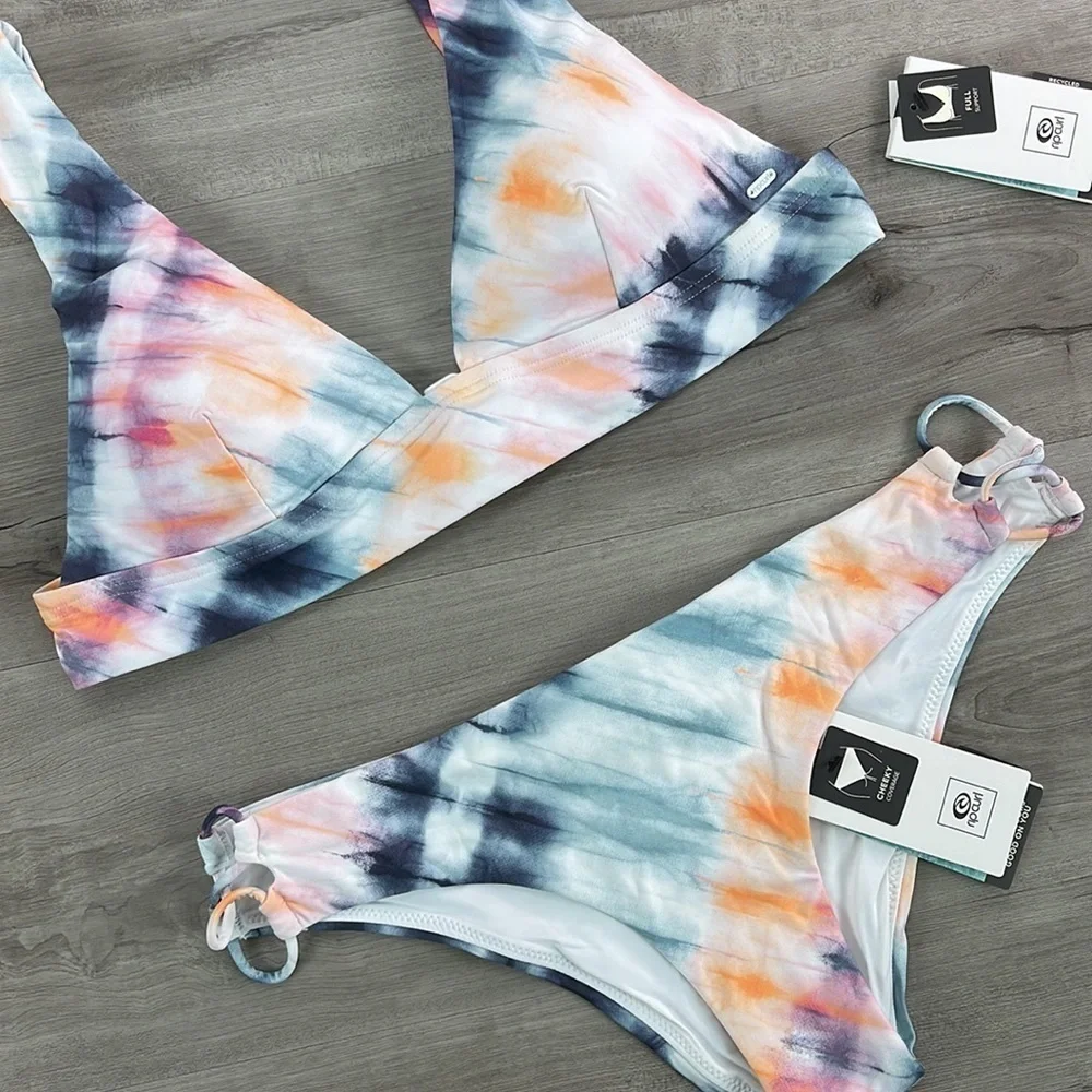 ☀️RIP CURL☀️ SURF TRIP V NECK BRALETTE SURF TRIP CHEEKY HIPSTER BIKINI SET